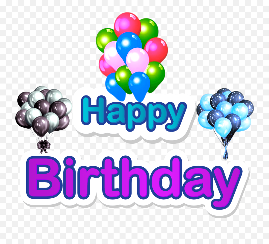 Happy Birthday Text Balloons Png Transparent Png Clipart Emoji,Purple Guy Emoji Art