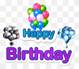Happy Birthday Text Balloons Png Transparent Png Clipart Emoji,Purple Guy Emoji Art