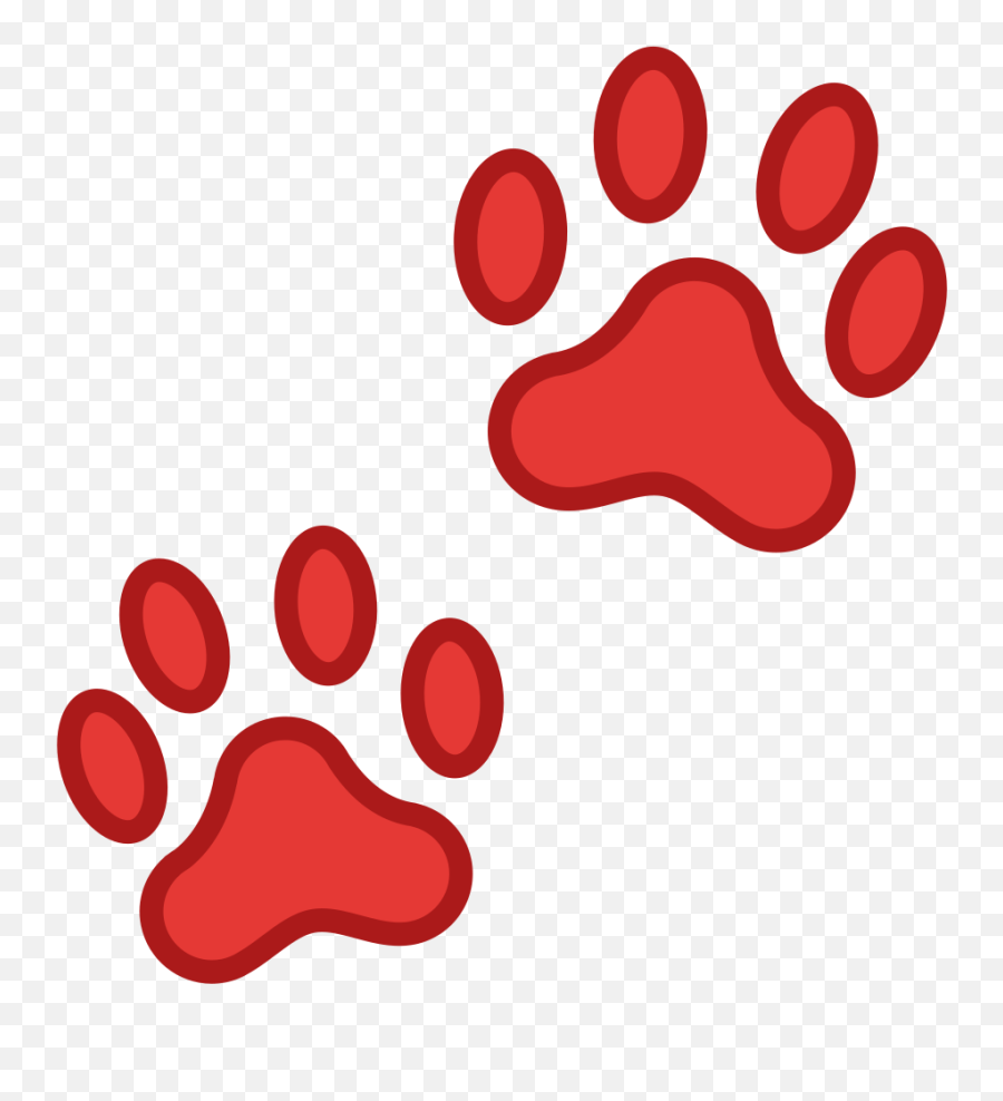 Paw Prints Emoji - Cat Footprint In Red,Emoji Copy And Pate