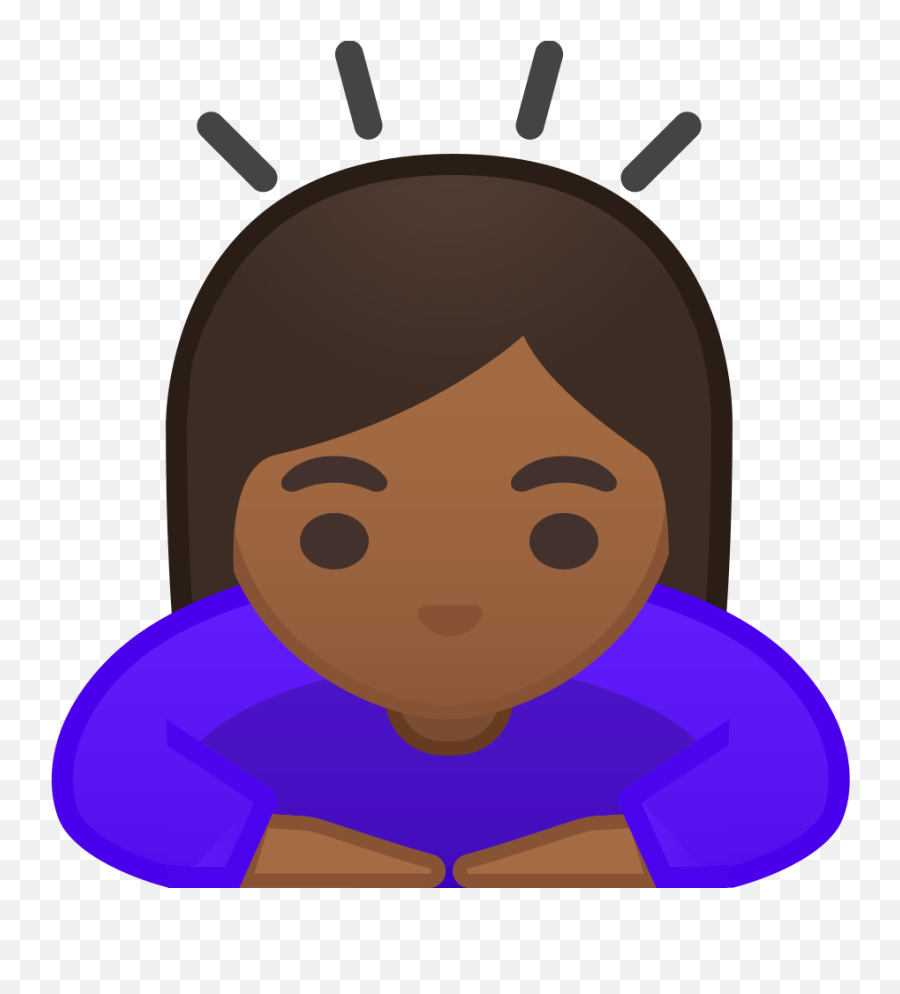 Woman Bowing Medium Dark Skin Tone Icon - Does Woman Bowing Emoji,What Does This Emoji Mean