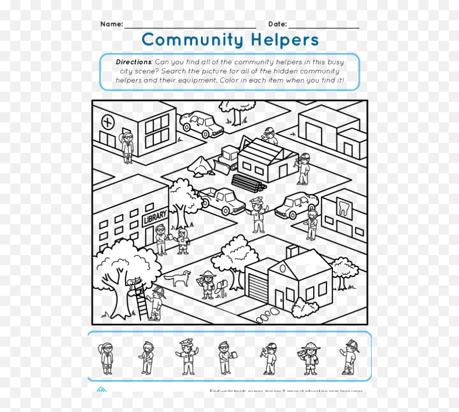 Community Helper Hunt Worksheets 99worksheets - Kindergarten Places In My Community Worksheet Emoji,Emotion Matching Worksheet