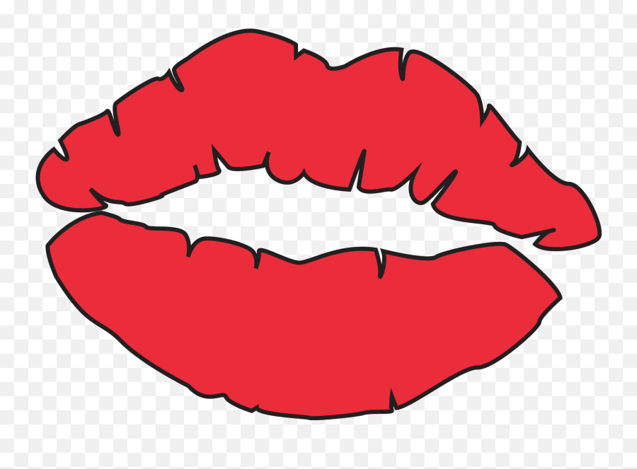 Free Kissing Lips Clipart Download - Lip Coloring Pages Emoji,Lip Print Emoji