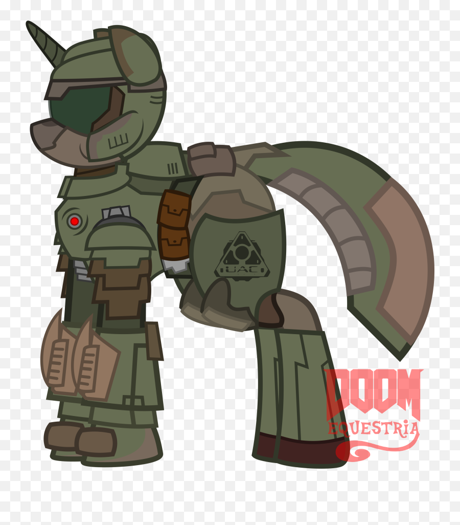 Oc Pony - Doom Slayer Back Transparent Emoji,Doomslayer Emotion