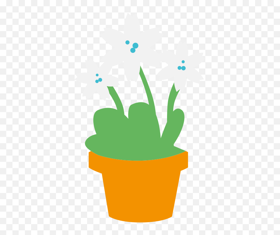 White Bloom Flower In Pot Clipart Free Svg File - Svgheartcom Clip Art Emoji,Flower On Head Emoticon