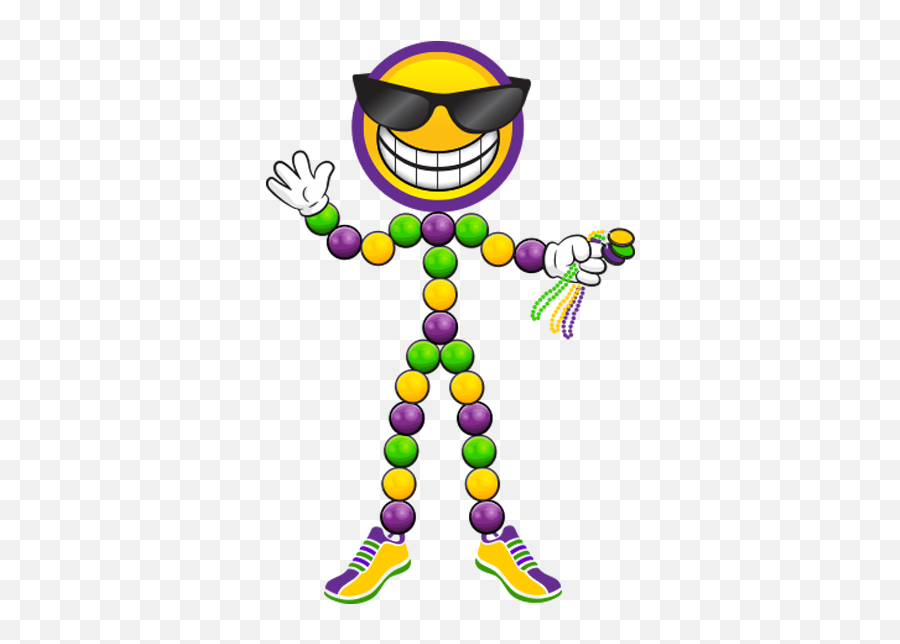 Mardi Gras Custom Beads - Mardi Gras Beads Clipart Emoji,Mardi Gras Emoticon
