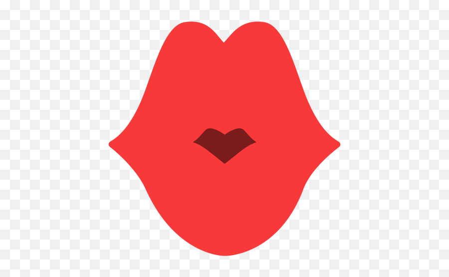 Big Kiss Flat - Girly Emoji,Big Kiss Emoticon