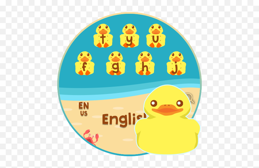 Cartoon Young Duck Chic Keyboard Theme - Dot Emoji,Rubber Duck Emoji