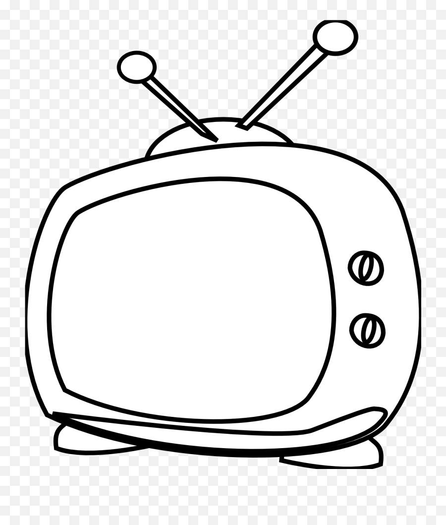 Free Television Clipart Black And White Download Free Clip - Old Tv Cartoon Black And White Emoji,Watching Tv Emoji