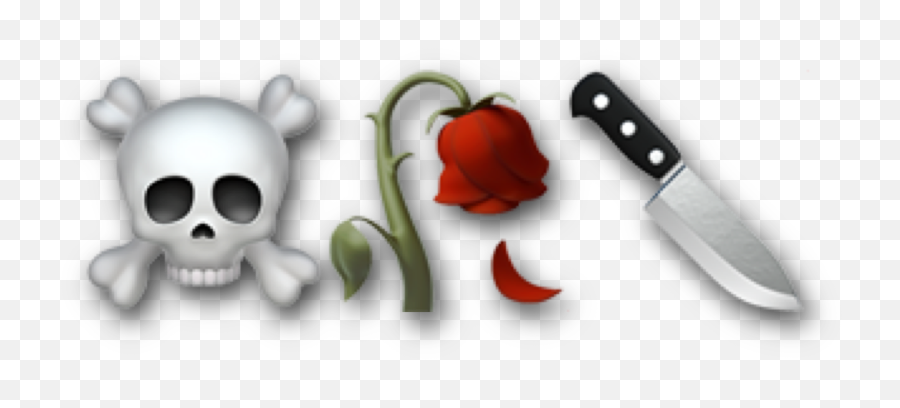 Rose Dark Skull Knife Emoji Sticker - Language,Knife Emoji Png