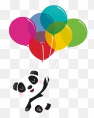 Cute Baby Panda Panda Emoji - Novocomtop Panda With Balloons Png,Panda Emoji Clipart