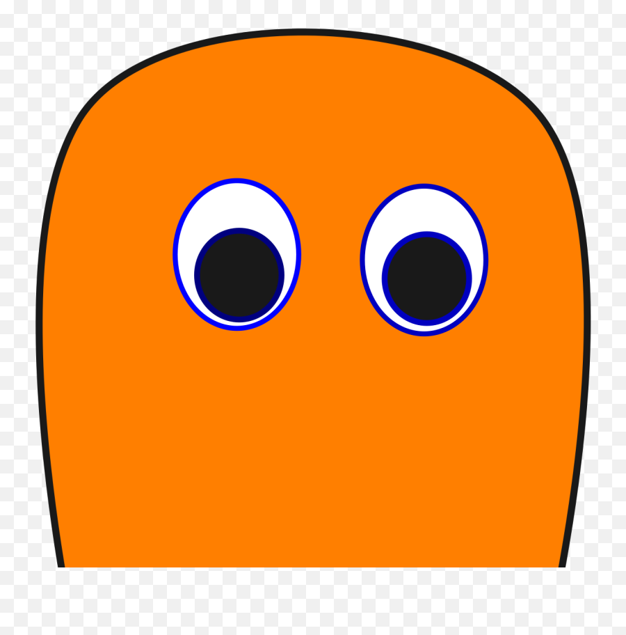 Orange Pacman Ghost Svg Vector Orange Pacman Ghost Clip Art - Orange Pacman Ghost Clipart Emoji,Pacman Emoticon Png