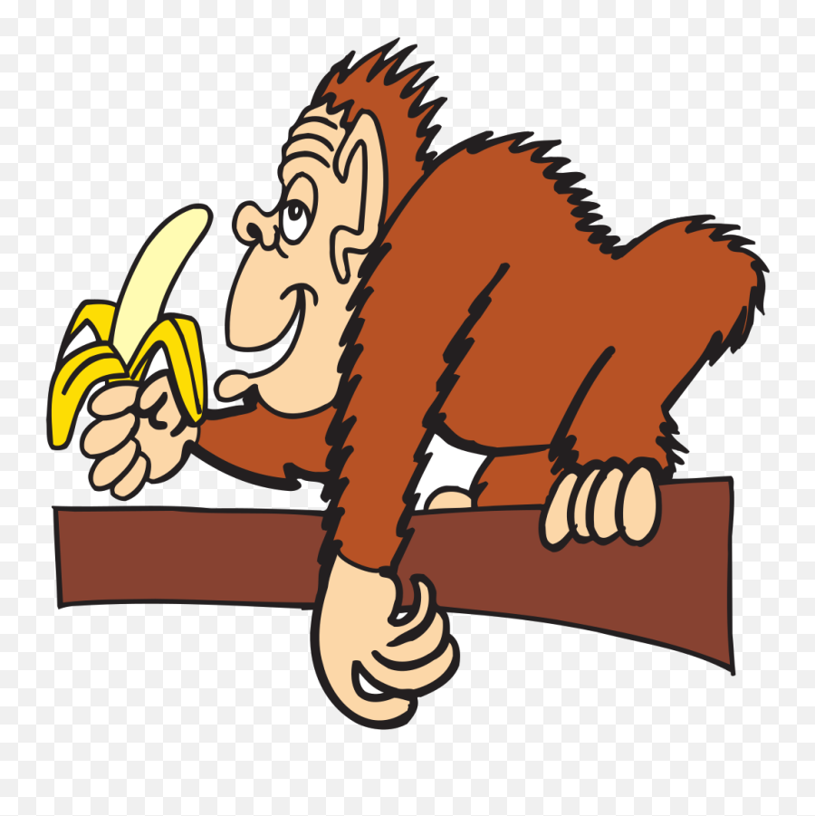 Ape With A Banana Png Svg Clip Art For Web - Download Clip Clipart Monkey Eating Banana Emoji,Banana Emoji Png