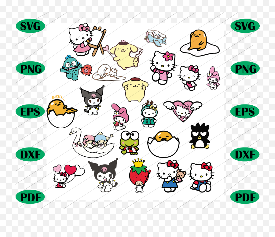 Sanrio Hello Kitty And Friends Svg - Hello Kitty Characters Emoji,Gudetama Emojis