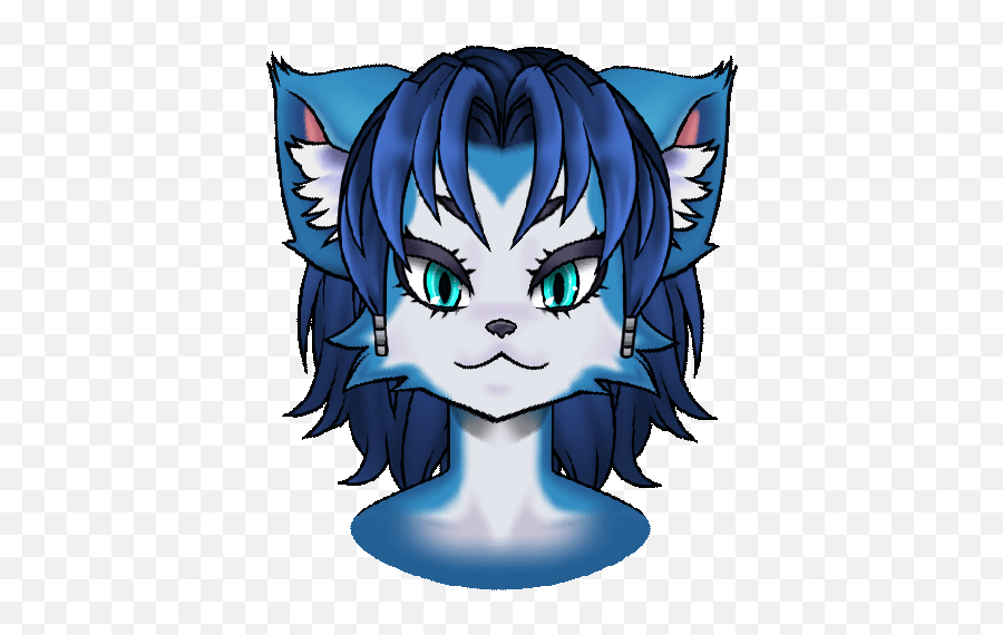 Character Rig Blue Fox Girlu0027s Head - Fictional Character Emoji,Girl Emoji Head