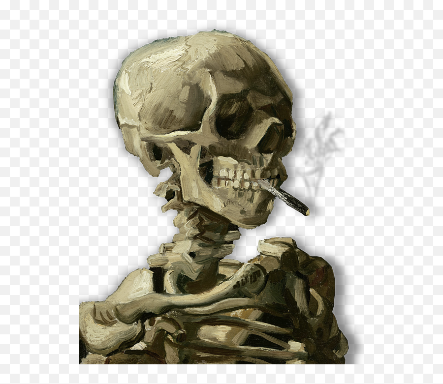 Vincent Van Gogh Skeleton Smoking T - Glenn Brown Salvador Dali Emoji,How To Make A Presentation Showing Emotion About Van Gogh