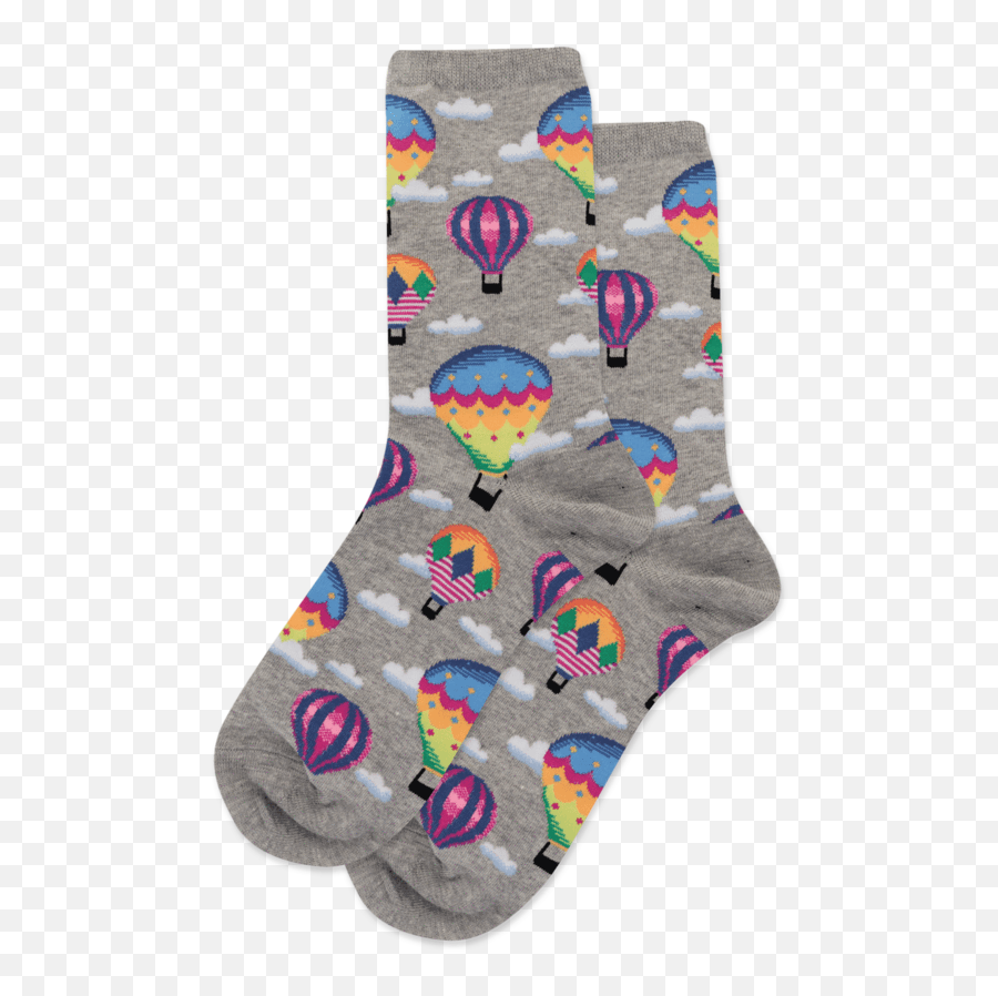 Womens Hot Air Balloons Crew Socks - Balloon Socks Emoji,Commercial Hot Air Balloon Emoticon Add To My Pjone