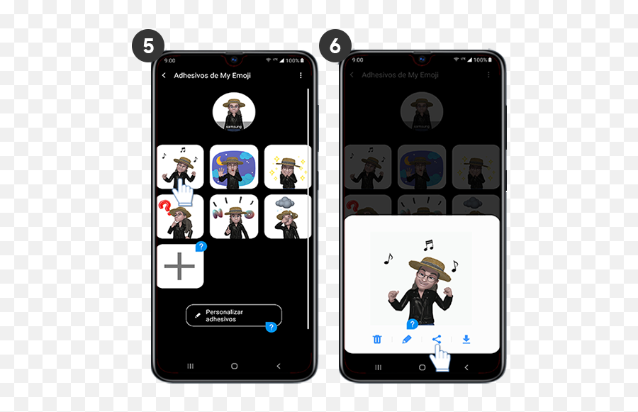 Galaxy A70 - Cómo Compartir Los Sticker Animados Creados A Camera Phone Emoji,Emojis Para Teclado Samsung