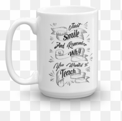 Just Smile Teachersu0027 Quote Coffee U0026 Tea Mug Pencil Cup Pen Holder Containers U0026 School Office Or Classroom Desk Décor For Math Art Music English Emoji,Closed Eyes Flower Emoticon Meme