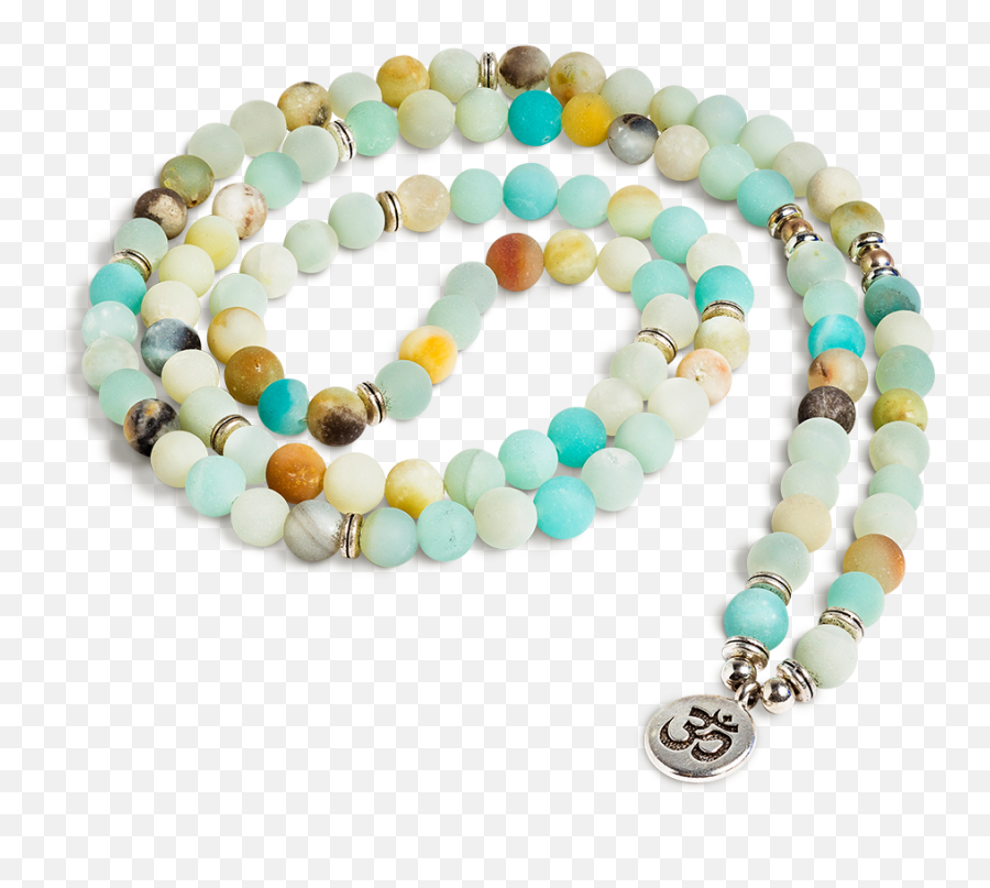 Frosted Amazonite 108 Bead Mala Emoji,Rosary Beads Emoji