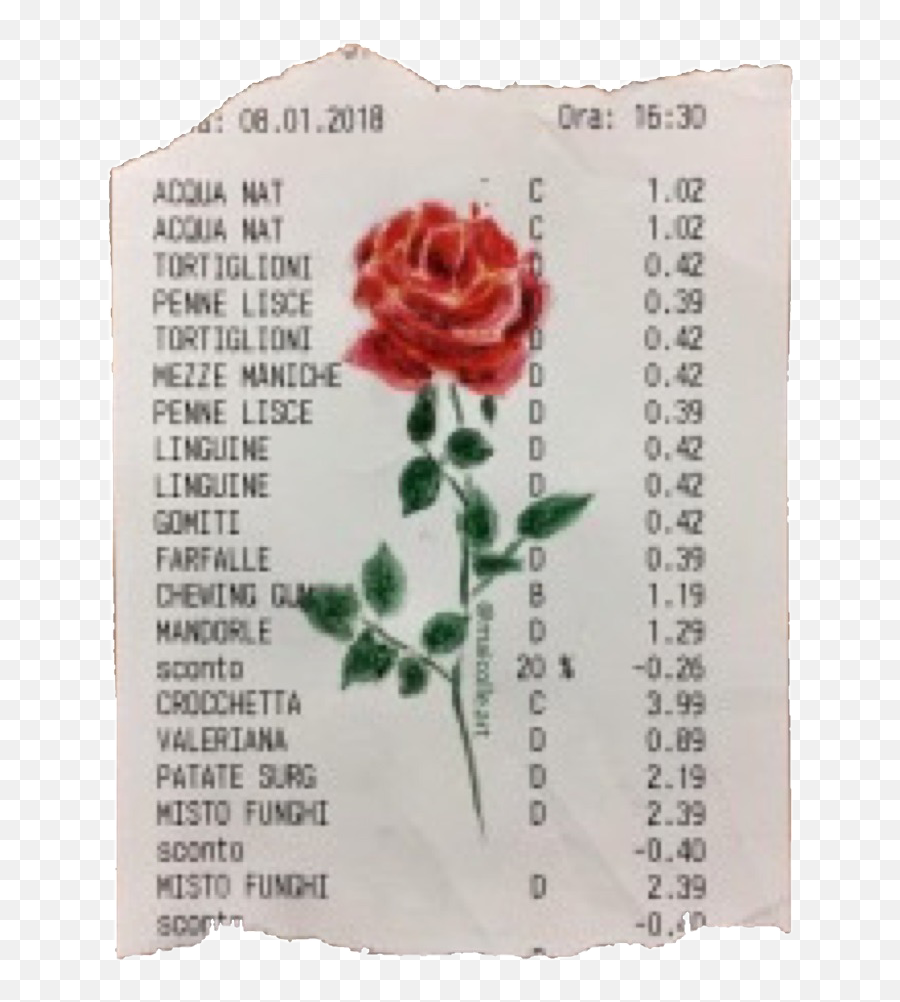 Paper Receipt Sticker By Snroach - Garden Roses Emoji,Receipt Emoji