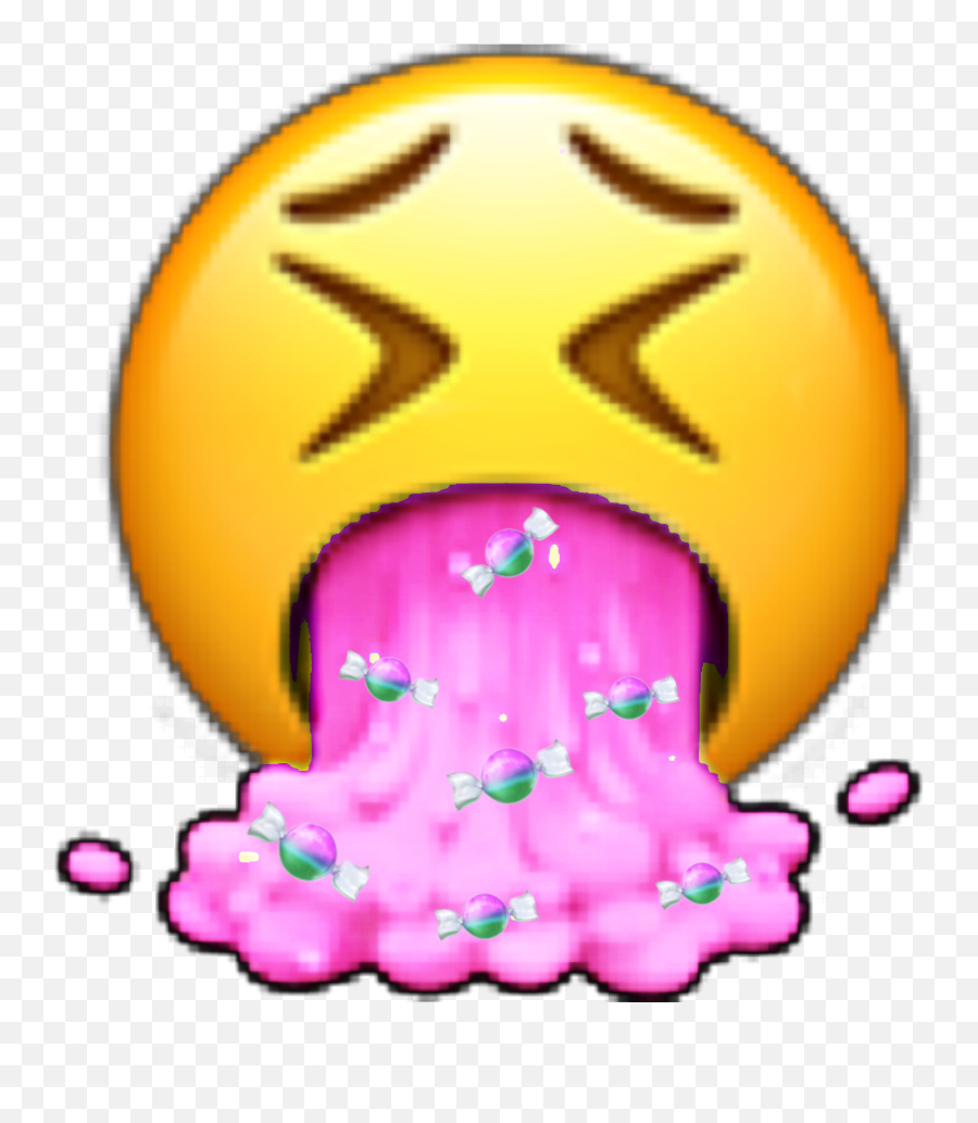 Emoji Stickers Pink Yellow Sticker By Bebbleplanet2 - Emojis Disgusted,Emoji For Puking