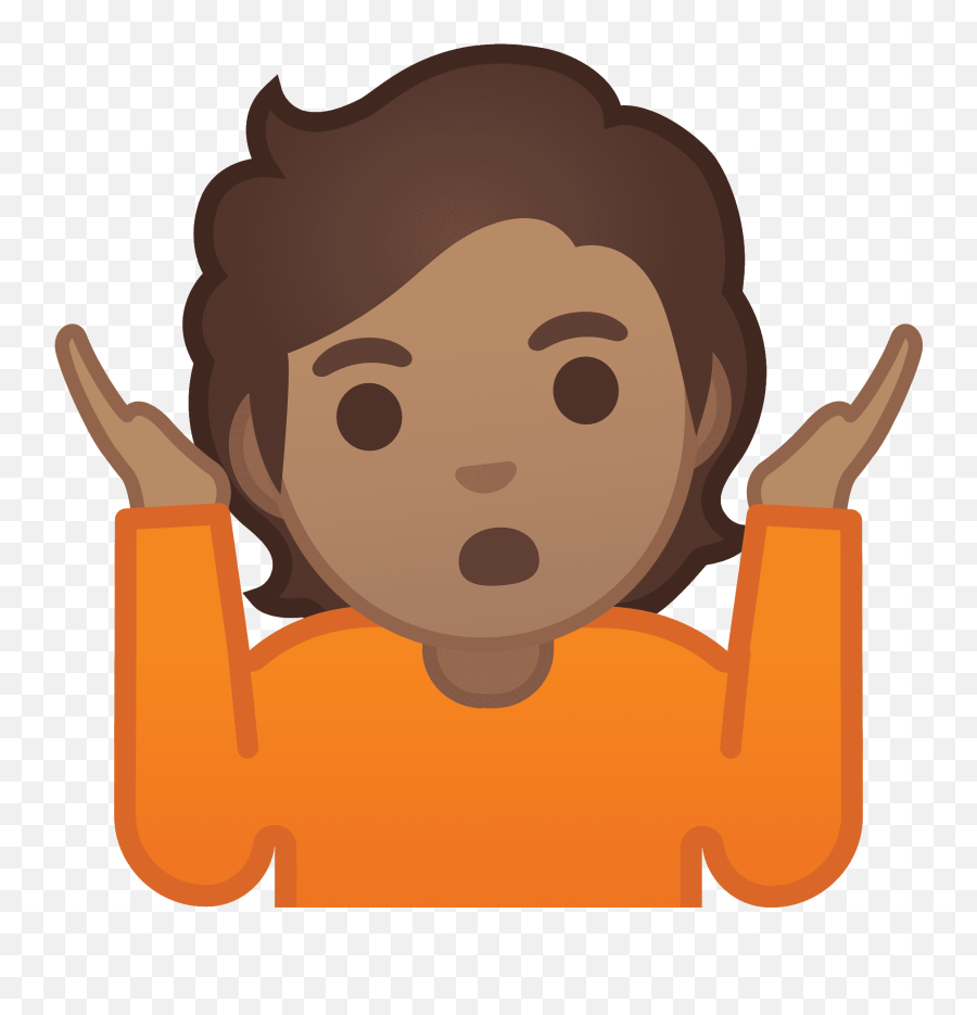 Person Shrugging Emoji Clipart - Egal Emoji,Frown Shrug Emoji