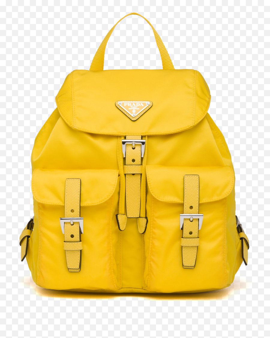 Small Nylon Backpack - Yellow Prada Backpack Emoji,Emoji Flap Backpack