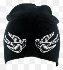 Bird Black Beanie Beanies Hat Sticker - Bird Cap Png Emoji,Alien Emoji Beanie