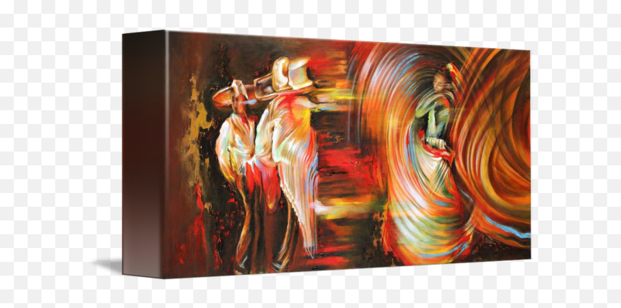 Dance Motion By Karina Llergo Art Wall Canvas Painting - Folklore Paintings Emoji,Abstract Human Emotion Painting