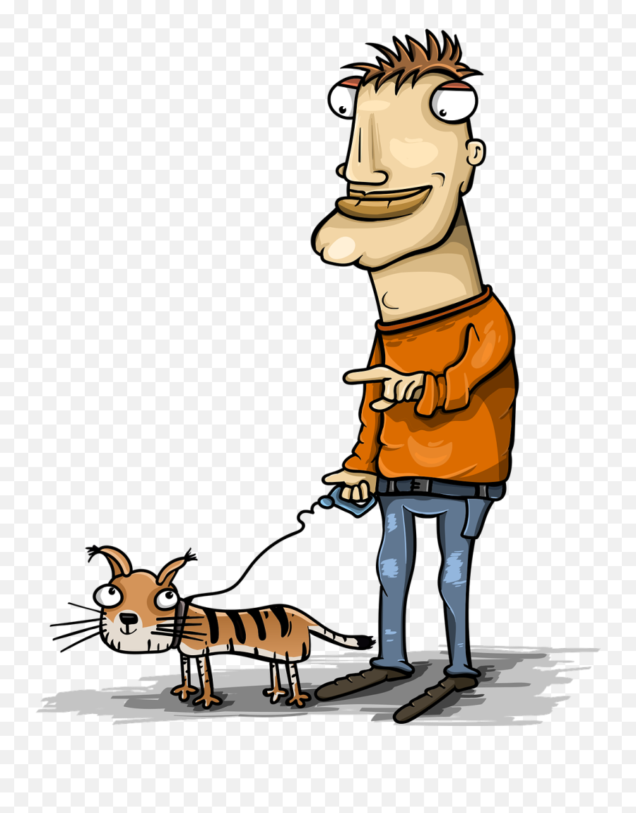 Stroll Cat Tiger Lead Public Domain Image - Freeimg Portable Network Graphics Emoji,Caricature Emotions