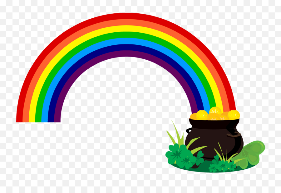 Free Rainbow And Pot Of Gold Clipart Download Free Clip Art - St Day Pot Of Gold Emoji,Pot Smoking Emoji