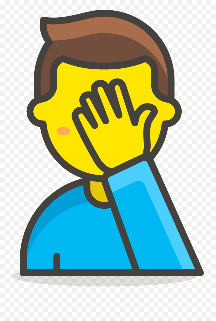 Man Facepalming Emoji Clipart - Shrug Emoji,Facepalm Emoji Png