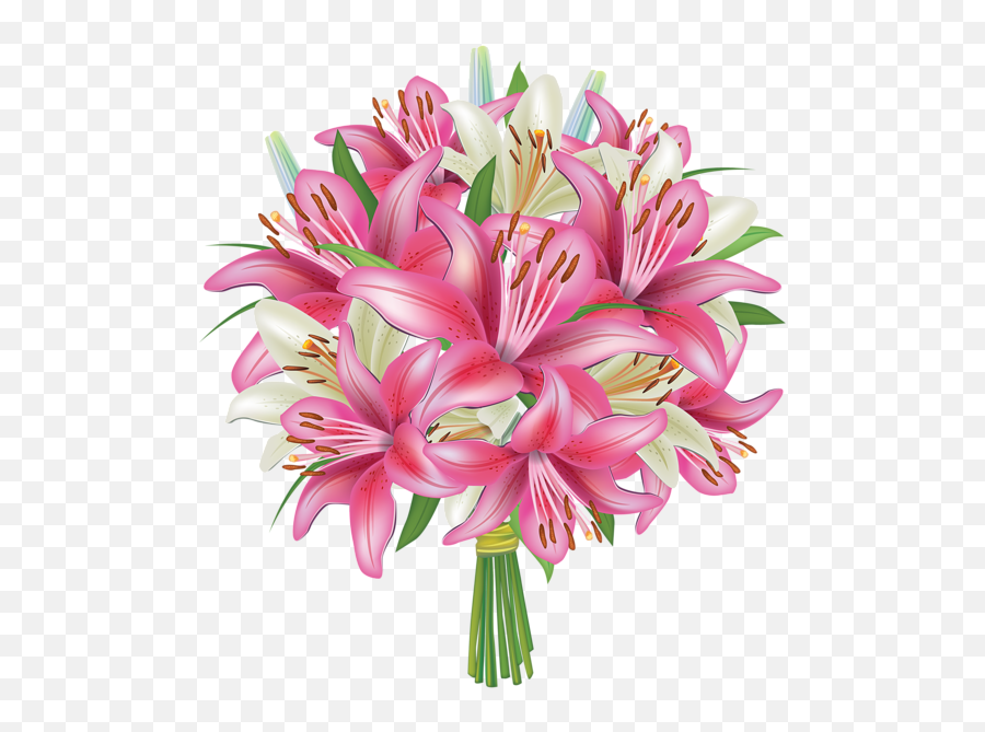 Lily Clipart Watercolor Lily - Bouquet Of Flowers Clipart Png Emoji,Lily Flower Emoji