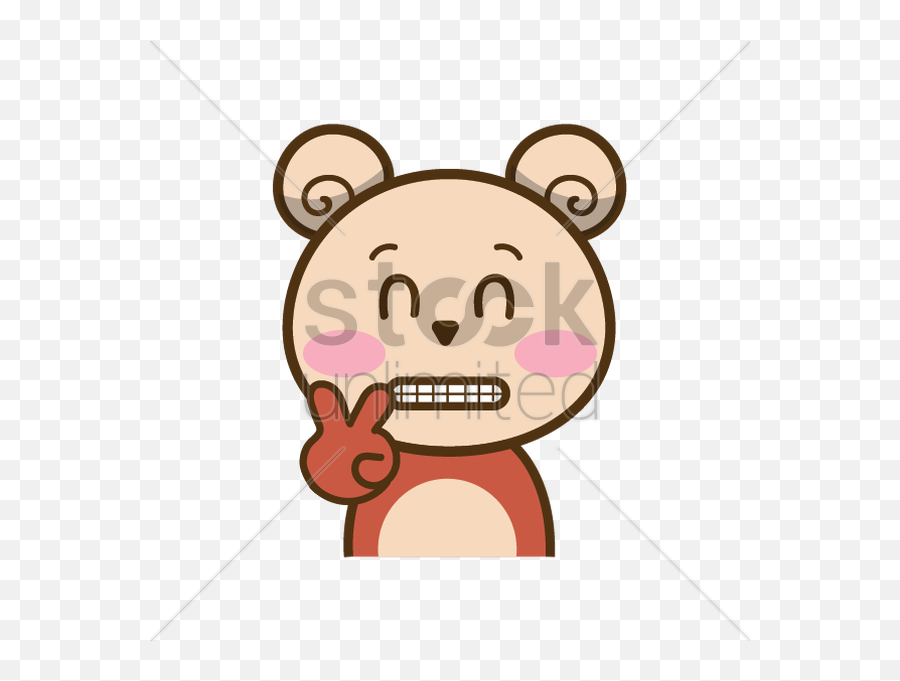 Bear Gesturing A Sign Vector Image - Cartoon Bear Peace Sign Emoji,Crossed Arm Emoji