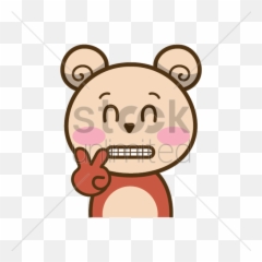 Bear Gesturing A Sign Vector Image - Cartoon Bear Peace Sign Emoji,Crossed Arm Emoji