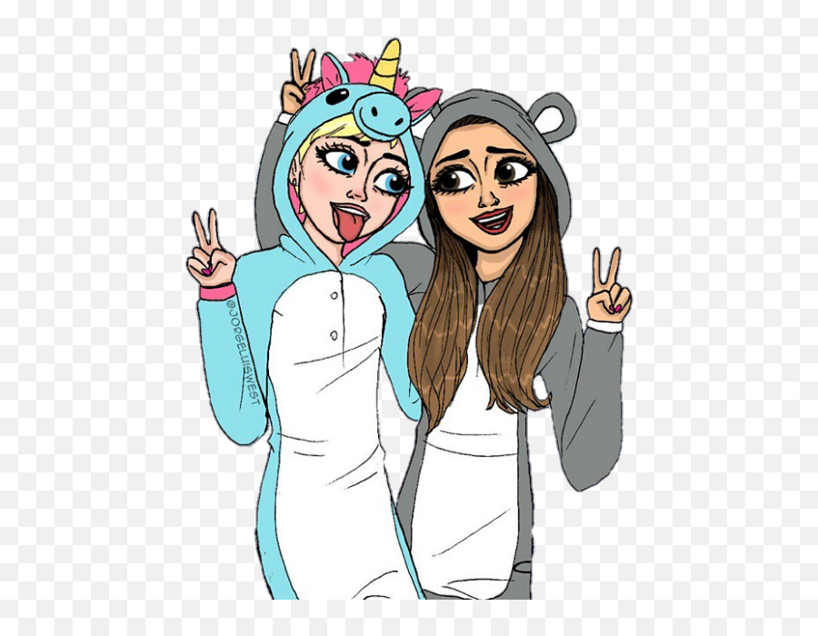 Image About Ariana Grande In Friend - Miley Y Ariana Png Emoji,Miley Cyrus Emoji