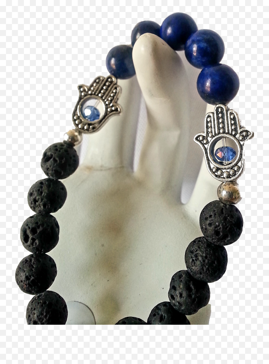 Lava Rock And Lapis Bracelet - Solid Emoji,Emotions Bracelets