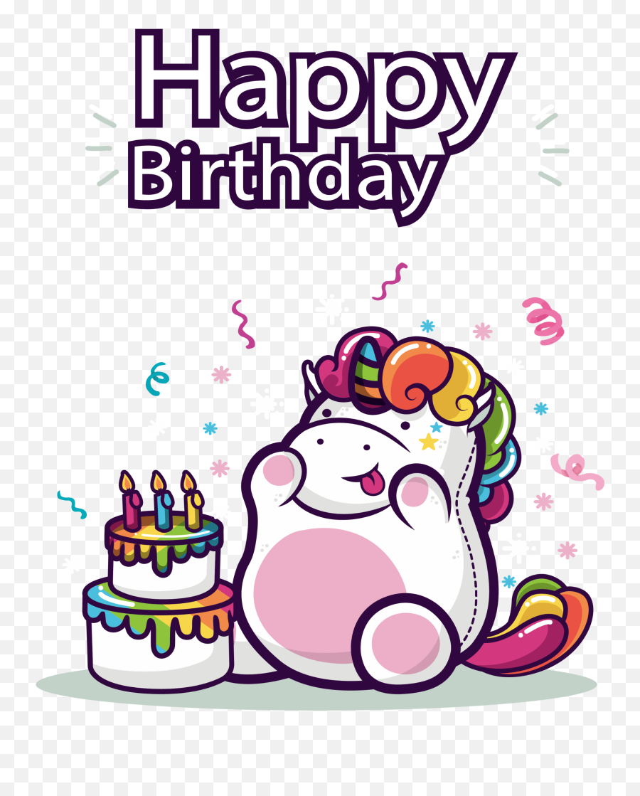 Girly Cute Sticker Pink Sticker - Unicorn Happy Birthday Einhorn Emoji,Birthday Cakr Emojis On Snapchat