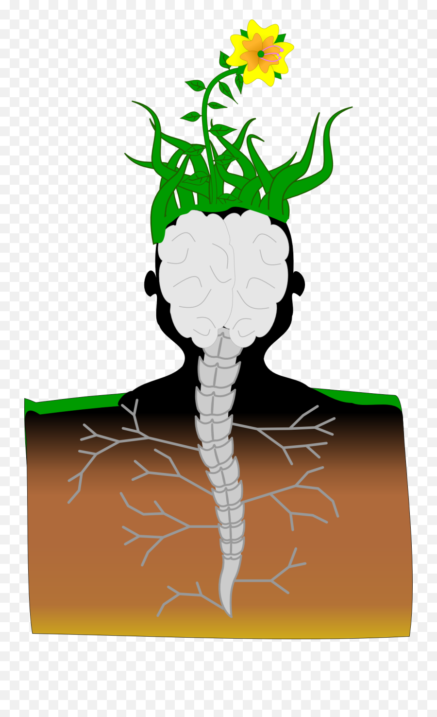 Plant Brain Spine - Plant Brain Emoji,22 Emotions Of Planting Seaso