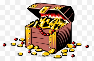 Treasure Chest Royalty Free Vector Clip Art Illustration - Treasure Chest Royalty Free Emoji,Emotions Treasure Chest Art Projects