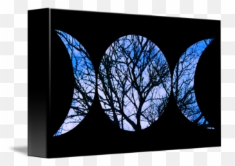 Blue Triple Goddess Symbol - Triple Goddess Symbol Art Emoji,Horned God Triple Goddess Emoticons