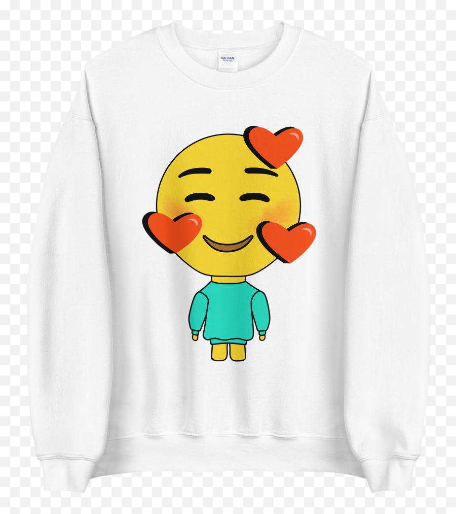 Blushing Emoji With Hearts Sweatshirt Rootsalute,Blushing Emojis