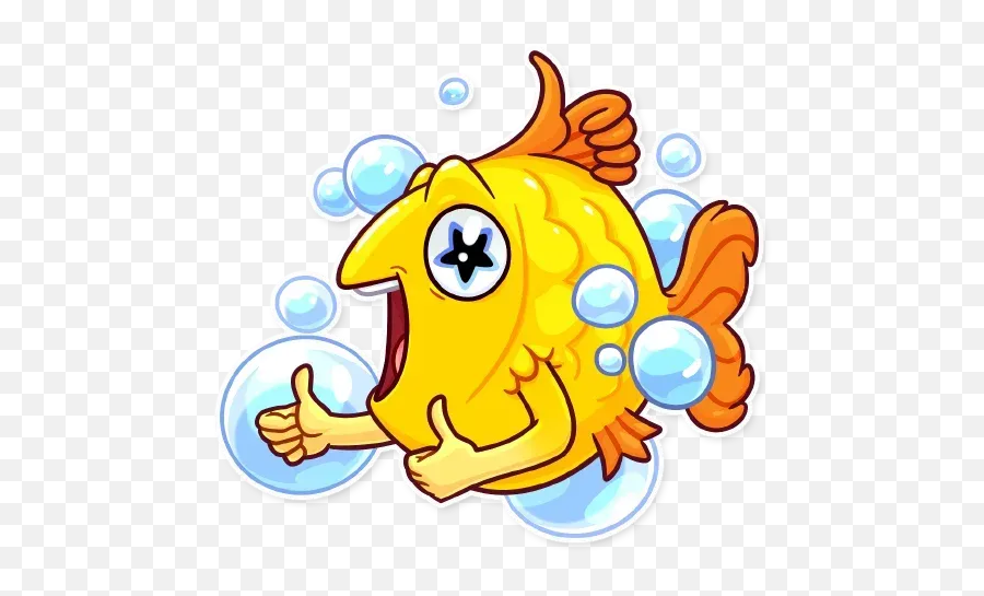 Gold Fish Sticker Pack - Stickers Cloud Emoji,Fishes Swimming Emojis