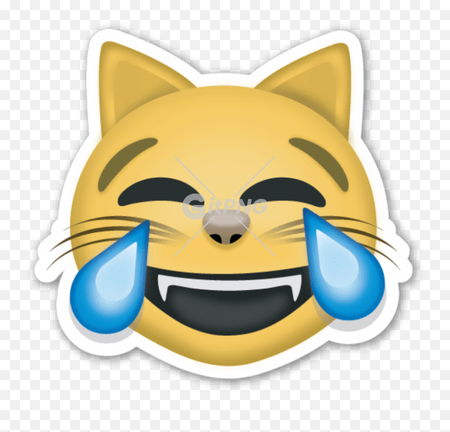 Face With Tears Of Joy Emoji Transparent Png - Stickpng Laughing Cat Emoji Png,Emoji Face