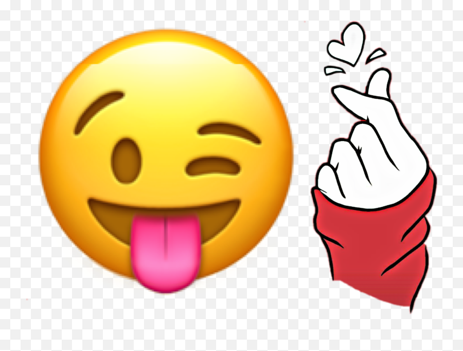 Heart Emoji Coracao Emojiiphone Sticker By Kamillyarantes12,Winking Emoji With Tongue