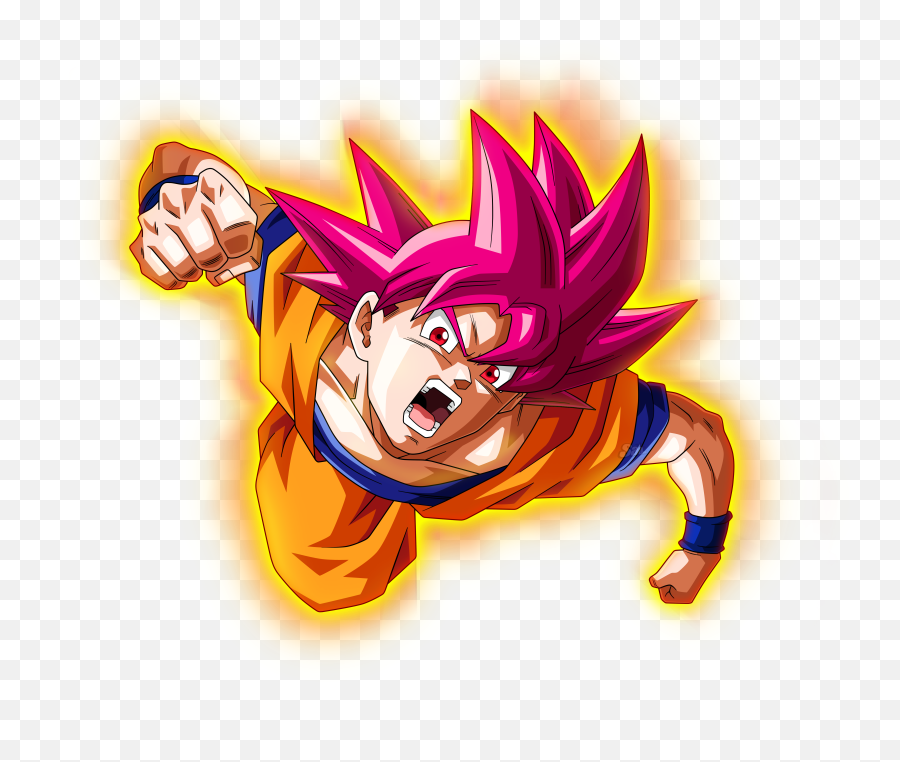 Goku Super Saiyan God Flies With Punch Renderpng - Renders Super Saiyan God Goku Punch Emoji,Flies Emoji