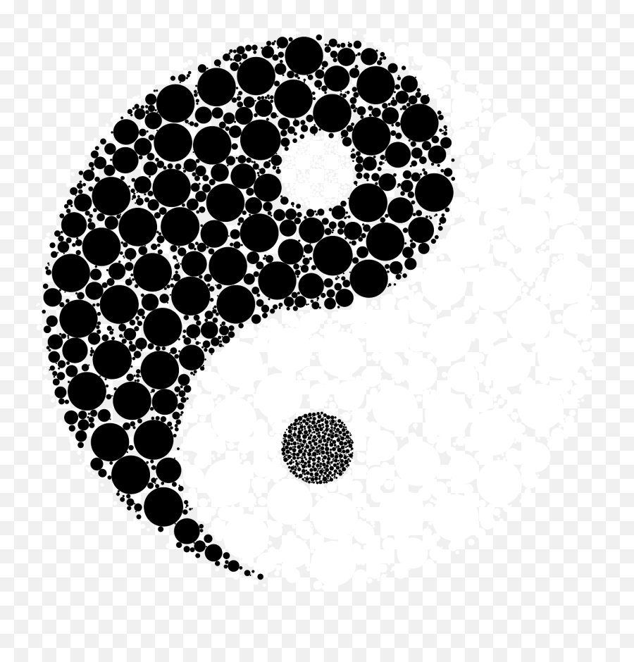 Yin Yang Symbol Made With Circles - Yin Yang Abstract Png Emoji,Yin And Yang Emoji