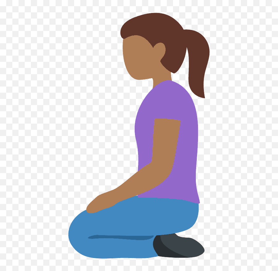 Woman Kneeling Emoji Clipart - Women Kneeling Emoji,Bun Emoji