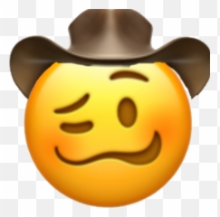 Emoji Yellow Cowboy Sticker - Emoji Combinations Meme,Cowboy Hat Emoji