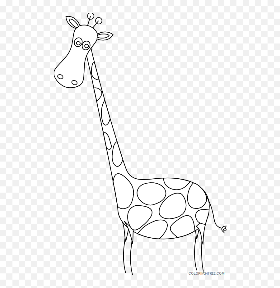 Black And White Giraffe Coloring Pages Clipartist Net - Dot Emoji,Giraffe Emoji Png